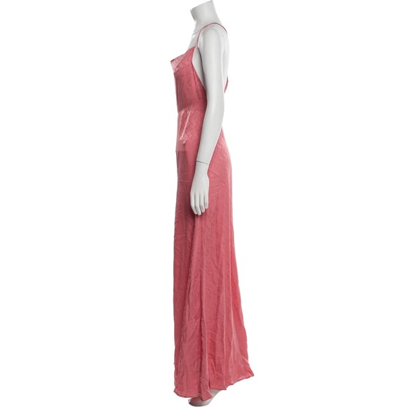 Reformation Dusty Pink Silk Cowl Neck Cross-Back Maxi Slip Gown - US 0 / XS - Picture 4 of 5